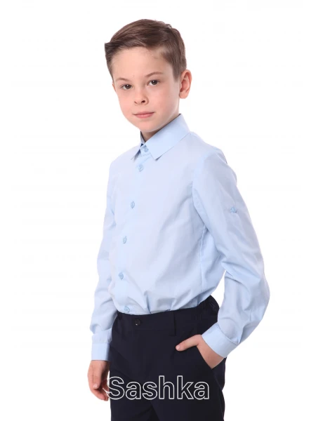 Сорочка для хлопчика Sashka блакитна, розмір 116-164